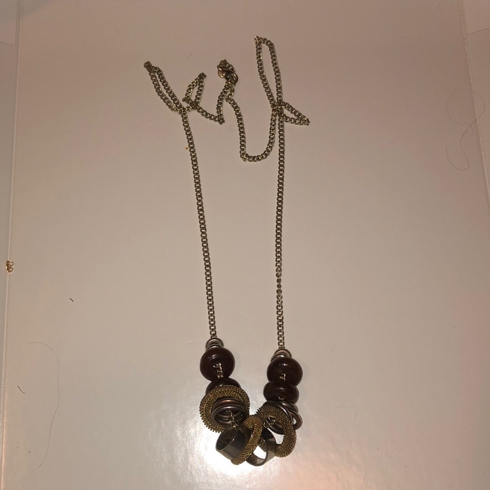 Loft long gold statement necklace